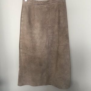 Leather Attic Vintage Taupe Suede Skirt